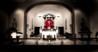 Corpus Christi Church - BW Panoramas of Sanctuary, Altar and Reredos - South River NJ - May 2023