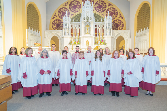 Choir in Front of Sanctuary Prior to Evening Easter Vigil Mass at St. Dominic's Parish Church, April 8, 2023 - Brick, NJ