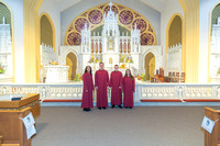 Choir in Front of Sanctuary Prior to Evening Easter Vigil Mass at St. Dominic's Parish Church, April 8, 2023 - Brick, NJ