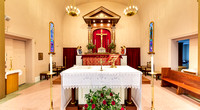 Altar, Sanctuary and Interior of Church Architecture at Corpus Christi Church, May 30, 2023 - South River, NJ