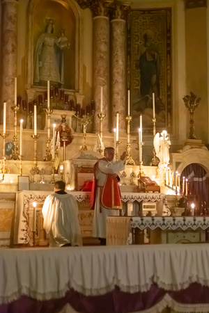 Polish Apostolate First Thursday Candlelight Latin Mass - Latin Missa Cantata 1962 Missal - for the Feast of St. Bibiana (patron saint of hangovers) at Our Lady of Mt Carmel Church, December 2, 2021 -